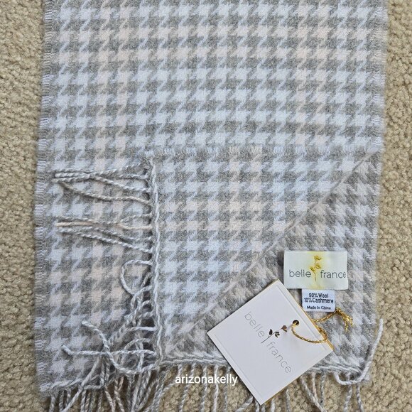 belle france Accessories - NWT Wool & Cashmere Houndstooth Scarf Belle France